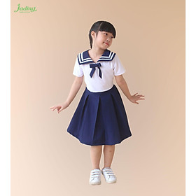 Đầm bé gái đi học cổ hải quân xanh đồng phục học sinh nữ - GDP050 Đầm - 6Y20-24 kg