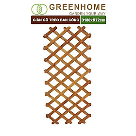 Mua Giàn gỗ treo ban công  R72xC180cm  gỗ tràm siêu bền  màu gỗ  co giản được  làm khung hoa hồng leo  bông giấy |Greenhome