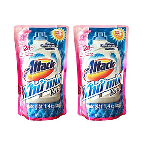 Combo 2 Túi Nước Giặt Attack Khử Mùi Extra Hương Anh Đào 1.4L 1.4L x 2