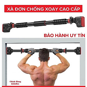 Xà Đơn Treo Tường Gắn Cửa Chống Xoay Điều Chỉnh Độ Dài Linh Hoạt, Thép Không Gỉ Chịu Lực 150kg, Tay Cầm Bọc Đệm