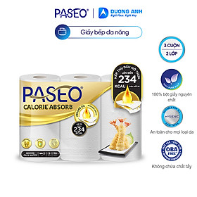 Giấy bếp đa Paseo Calorie Absorb 3 cuộn lớp