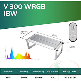Đèn led WEEK Raptor WRGB V series V300, V450, V600, V800, V900, V1200 dimmer điều chỉnh hẹn giờ bể cá tép thủy sinh