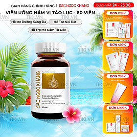 Viên uống Sắc Ngọc Khang Vi tảo lục (60 viên) giúp trẻ hóa làn da xua tan vết nám, hỗ trợ cân bằng nội tiết tố, bổ huyết, điều kinh, hỗ trợ giảm các triệu chứng tiền mãn kinh