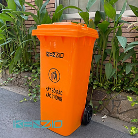 Thùng rác nhựa KENZIO 120 lít - MÀU CAM