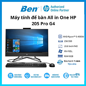 Mua Máy tính để bàn All in one HP 205 Pro G4 (31Y21PA)/ Đen/ AMD Ryzen 5 - 4500U (2.3Ghz  11MB)/ RAM 8GB/ 256GB SSD - Hàng chính hãng