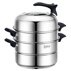 Nồi Hấp 3 Tầng Inox Debo