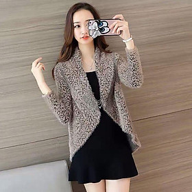 Áo len lông họa tiết cổ vest