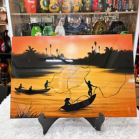 Mua Tranh sơn mài đồng quê vẽ màu Thanh Bình Lê 40x60 cm