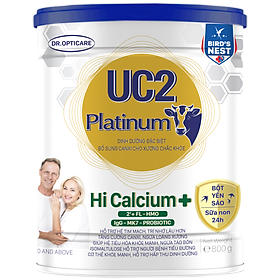 Sữa bột UC2 Platinum Hi Calcium + 800g (bổ sung sữa non kết hợp tổ yến, hàm lượng Canxi cao giúp xương răng chắc khỏe)