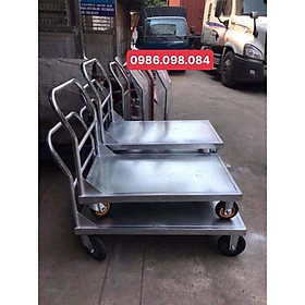 Xe đẩy hàng, xe kéo hàng 4 bánh có thể gấp gọn, kích thước 60*90 tải trọng 500kg mặt sàn phẳng