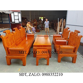 Bộ bàn ghế âu á hộp kiểu cuốn thư gỗ hương đá