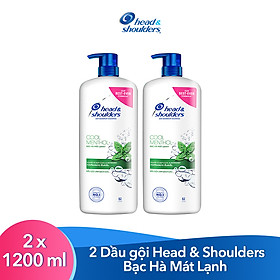 Combo 2 Dầu gội HEAD & SHOULDERS Bạc Hà Mát Lạnh 1.2L