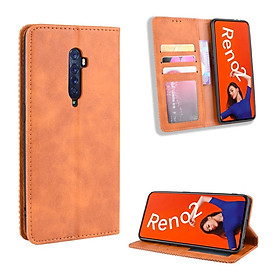 Bao da Flip Wallet Leather dạng ví đa năng siêu bền siêu êm dành cho OPPO Reno2