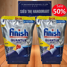 Combo 2 túi viên rửa bát Finish Quantum Max 100 viên (100*2=200 viên)