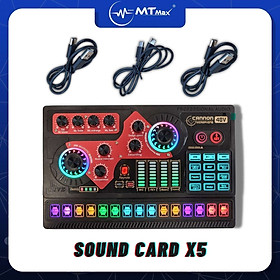 SoundCard X5 mới 2023: Hỗ trợ Auto-tune, Bluetooth, Pin sạc, Đèn LED và nhiều hiệu ứng âm thanh đa dạng