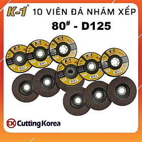 Mua 10 viên Đá nhám xếp D125 80# thương hiệu K-1 | Đĩa nhám xếp D125