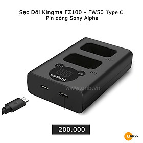 Mua Sạc đôi Kingma Pin FW50 Sony Alpha cổng Type C - Màn HÌnh LCD cho