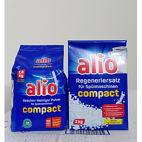 Combo bột rửa bát Alio 1,8 kg + muối làm mềm nước Alio 2 kg