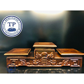 Mua Tam cấp gỗ hương  Phun màu Óc Chó - đế kê 3 bát hương  kê tượng tam đa phúc lộc thợ   kê tượng Tam thánh  HAN841