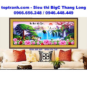 Tranh thêu chữ thập non nước hữu tình 223037 chưa thêu