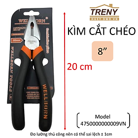 Kìm cắt chéo, kìm cắt được nhiều chất liệu khác nhau như kim loại cứng, nhựa, dây điện,.. kìm có hai kích thước 6 ", 8" , kìm kích thước 8 inch - 200mm