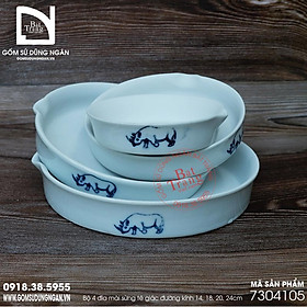 Mua Đĩa mài sừng hình hoa văn tê giác gốm sứ Bát Tràng