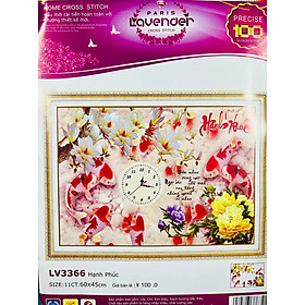 Mua Tranh thêu chữ thập đồng hồ cửu ngư LV3366  kích thước 60 x 45 cm