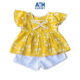 Bộ quần áo ngắn Bé gái họa tiết Cherry trắng - AICDBT1UVNZW - AIN Closet