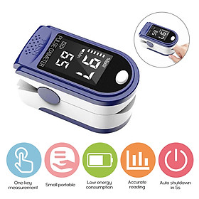 Portable Fingertip Oximeter L-ED Display Blood Oxygen Pulse Rate Monitor for Family Travel (Blue)