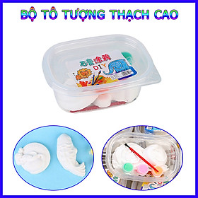 Hộp 2 Bộ Tô Tượng Thạch Cao Mini Cho Bé Tặng Kèm Màu Và Cọ