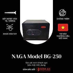 Két Sắt Mini NAGA BG250 Khoá Vân Tay Kết Hợp Bàn Phím Cảm Ứng Có Thể Bắt Vào Tường
