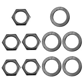 2-8pack 5 Pieces Electric Guitar Bass Jack Output Socket Nuts Washers Black