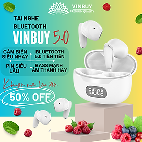 Mua Tai Nghe Bluetooth Không Dây VinBuy Nhét Tai Chống Ồn Cao Cấp V5.0 Chính Hãng Dùng Cho Iphone Samsung OPPO VIVO HUAWEI XIAOMI  Tai Nghe Không Dây - Hàng Chính Hãng