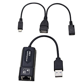 RJ45 8P8C Ethernet Adapter, Networking Converter, with USB 2.0 & Micro USB