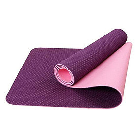 Thảm tập yoga TPE Đài Loan cao cấp 2 lớp (6mm) + Tặng túi đựng thảm với dây buộc (Màu ngẫu nhiên)