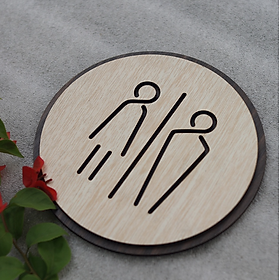 Mua Bảng gỗ treo chỉ hướng toilet wc nam nữ resroom nhà vệ sinh decor
