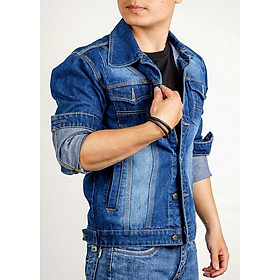 Áo khoác jean nam A85 xanh trơn