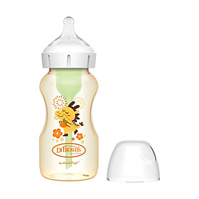 Bình sữa tùy chọn cổ rộng nhựa PPSU họa tiết hình con rồng - 270ml - Dr.Brown's