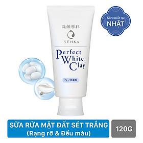 Sữa Rửa Mặt Tạo Bọt Chiết Xuất Đất Sét Trắng Senka Perfect White Clay New 14840 (120g)