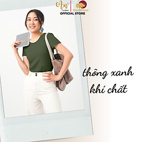 Áo Thun Nữ Cổ Tròn Màu THÔNG XANH Cá Tính, Chất Liệu 100% Cotton Cao Cấp, Mềm Mịn, Thoáng Mát - Gold Rhino