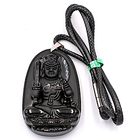 Dây Chuyền Mặt Phật - Bất Động Minh Vương - Thạch Anh Đen 6cm DETES1 - Tuổi Dậu