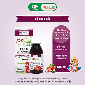 SPECIAL KID FER & VITAMINES - Siro Bổ sung sắt và các vitamin C, B2, B9, B12 - Giúp giảm thiếu máu do thiếu sắt - Nhập khẩu Pháp (125ml)