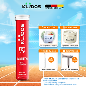 Viên sủi KUDOS IMMUNITY bổ sung Vitamin (C,D3,E,Kẽm, Selen) hỗ trợ gấp đôi đề kháng, hệ miễn dịch khỏe (20 viên/ tuýp)