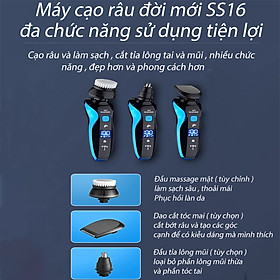 Máy cạo râu sạc điện SeaSy SS16 đa năng Cao Cấp 4 trong 1 thiết kế 3 lưỡi kép dành cho nam giới-Hàng Chính Hãng