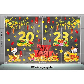 DECAL TRANG TRÍ TẾT 2023 COMBO HAPPY NEW YEAR