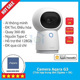Camera Aqara G3 bản quốc tế, 2K, AI Tracking, hỗ trợ Apple HomeKit, tích hợp Hub Zigbee - Hàng Chính Hãng,