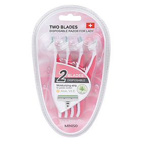 Dao cạo nữ Miniso dùng 1 lần Lady 4 Pack (Hồng) - Hàng chính hãng