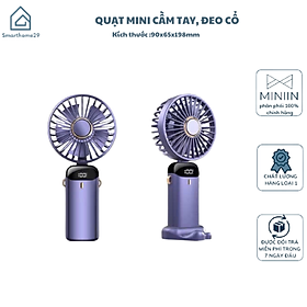 Mua Quạt Mini Cầm Tay Tích Điện 10.000mAh  Đeo Cổ  Gấp Gọn  5 Tốc Độ Gió Linh Hoạt - HÀNG CHÍNH HÃNG MINIIN