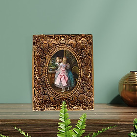 Retro Style Photo Frame Picture Holder Embossed Frame Ornament for Wedding
