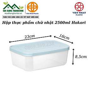 BỘ 3 HỘP THỰC PHẨM CHỮ NHẬT NẮP MỀM KÍN HƠI 750 VIỆT NHẬT HOKORI 6533 - TADAHOME